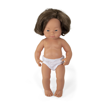 MINILAND EDUCATIONAL Anatomically Correct 15in. Baby Doll, Down Syndrome Caucasian Girl 31088